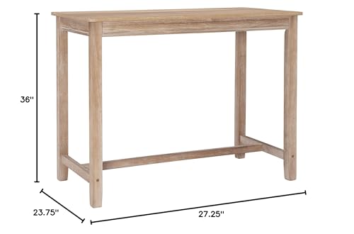 Linon Distresed 36 inch Height Pub Claridge Table, Distressed Brown Counter Linon