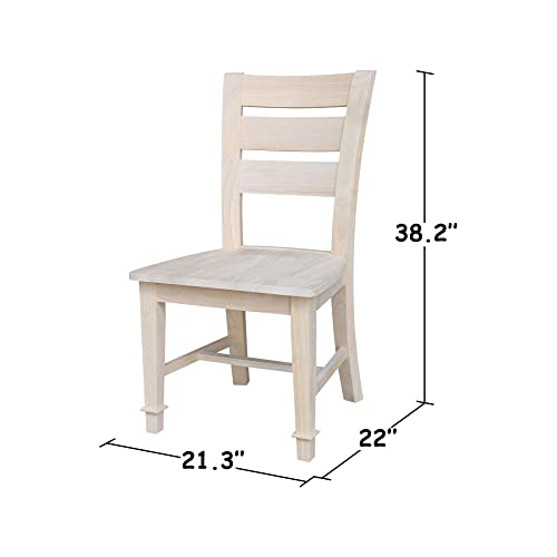 IC International Concepts Tuscany Chair, 21.3" W x 22" D x 38.2" H, Unfinished IC International Concepts