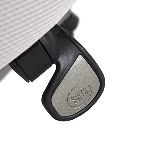 Serta® Lautner Executive Home Office Desk Chair, Ergonomic High-Back with Adjustable Lumbar and Body Pillows, SmartLayers™ and ComfortCoils® Technology, Mesh and Bonded Leather, Black and White Serta