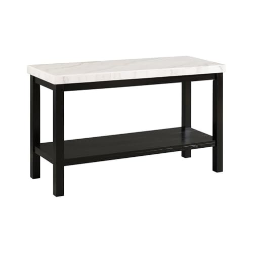 Picket House Furnishings Evie Wood Frame & Marble Top Console Table-White/Black Picket House