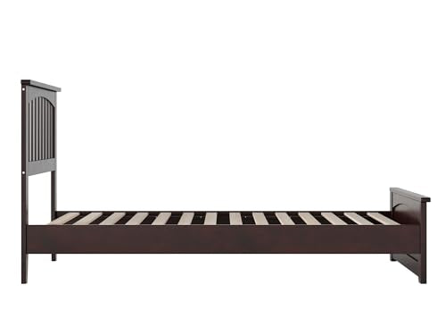 AFI Espresso Becket Twin XL Solid Wood Low Profile Platform Bed with Footboard AFI