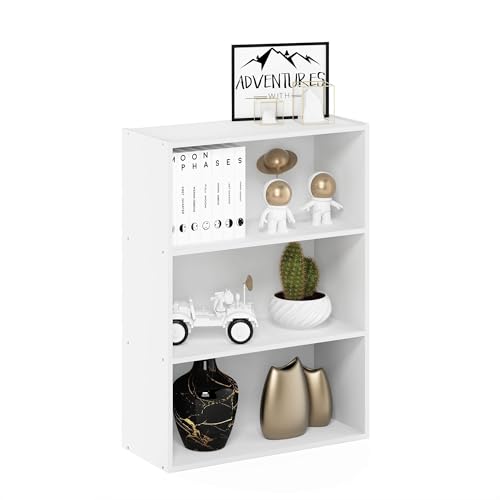 Furinno Pasir 3-Tier Open Shelf Bookcase in Elegant Plain White Furinno