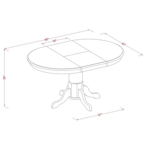 East West Furniture POML7-SBR-W 7 Piece Kitchen Table & Chairs Set Consist of an Oval Dining Table with Butterfly Leaf and 6 Dining Room Chairs, 42x60 Inch, Saddle Brown East West Furniture
