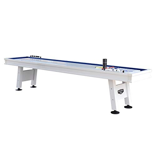 Hathaway Crestline 12-Ft Indoor/Outdoor Shuffleboard Table, Great for Patio, Decks and Family Game Rooms - Designed to Withstand The Elements, White Hathaway