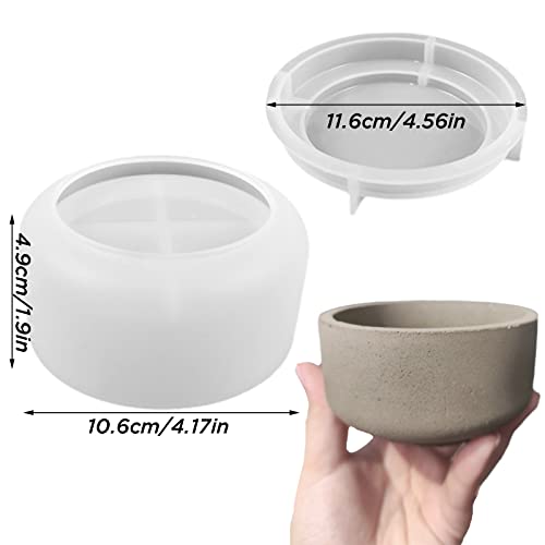 LSLEVA Storage Box with Lids Candle Jar Molds Set, Creative Silicone Candle Vessels Pot Molds, Concrete Round Stripe with Cover Bottle Making Moulds for Storage Candle Holder (A)