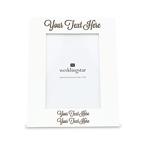 WEDDINGSTAR Customizable Wooden 5" x 7" Picture Frame White - Custom Script Text WEDDINGSTAR