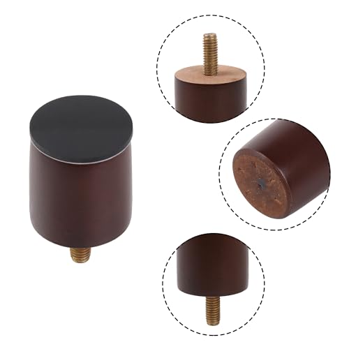 Yibuy 4PCS 1.49 Inch High Brown Furniture Leg Foot Lifter Replacement Chair Sofa Bed Table Leg M8 Screw Yibuy