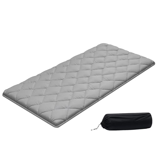 VEVOR 9-Layer Japanese Futon Mattress, 2.5" Thick Twin Tatami Mat, Foldable Roll Up Mattress for Sleeping with Storage Bag, Portable Floor Mattress for Camping Dormitory Yoga, Gray VEVOR