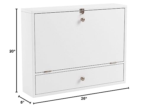 SEI Furniture Willingham Wall Mount Folding Desk, White SEI Furniture
