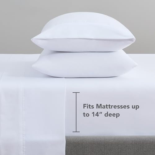 Arkwright Bulk Twin Fitted Sheets - Pack of 6 - Soft Brushed Microfiber Hypoallergenic Bottom Sheet Only with Deep Pocket, Bedding Essentials for Hosts and Hotels, White Arkwright LLC