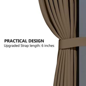 Aoodor 10' x 13' Gazebo Curtain Set Protecting Privacy Side Walls 4 Panels,Curtain Only (Brown) Aoodor