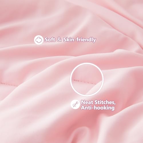 Wowelife Girl Crib Bedding Set, 3-Piece Crib Comforter Set for Girls, Boho Ruffle Pink Nursery Bedding Set Include Crib Comforter, Crib Fitted Sheet and Crib Skirt, Pink Wowelife