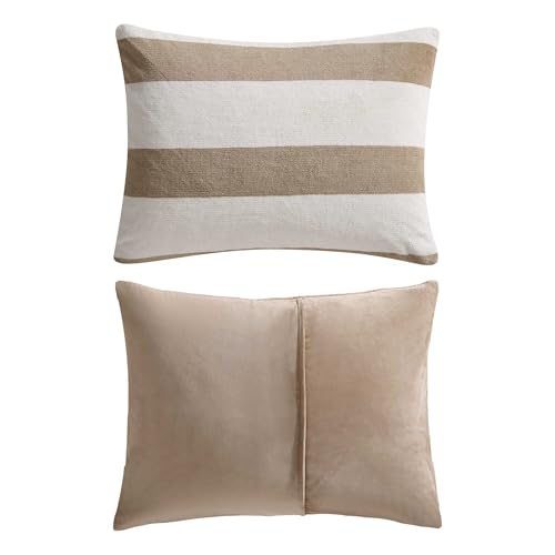 Nautica - Full/Queen Comforter Set, Soft Twill Plush Bedding with Matching Shams, Reverse to Micromink, Medium-Weight, Oeko-Tex Certified (Lawndale Brown)