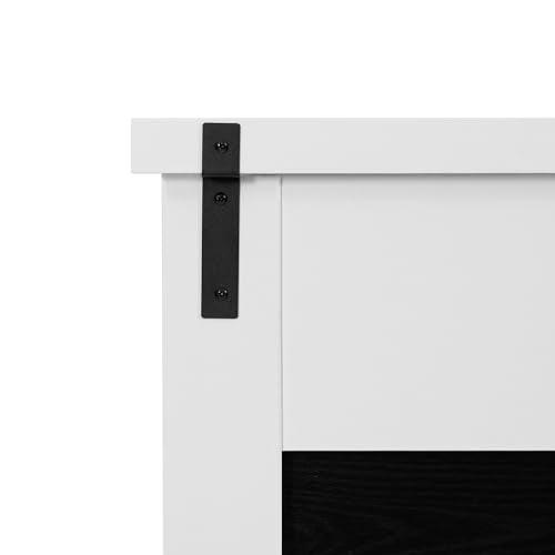 TRONLEE 36" Modern Freestanding Electric Fireplace with Mantel, Minimalist TV Stand Electric Fireplace Mantel for Living Room, Bed Room, White TRONLEE