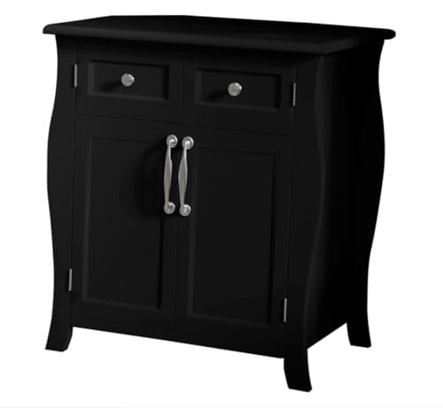 Northwood Calliger Bedroom CPAP Nightstand with Drawers for CPAP Accessories & Machine - Sleek Wooden Night Stand with CPAP Hose Holder Bed Side Table with Storage (Black) Northwood Calliger