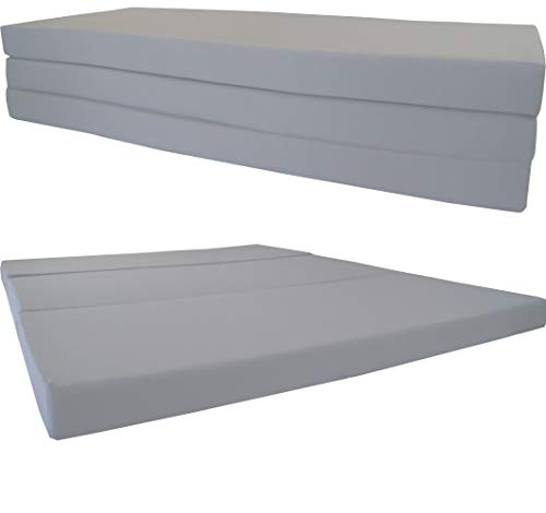 D&D Futon Furniture Queen Gray Shikibuton Trifold Foam Beds 80 x 60 x 4, Folding Foam Bed, Ottoman, Bench, 1.8 lb High Density Foam D&D Futon Furniture