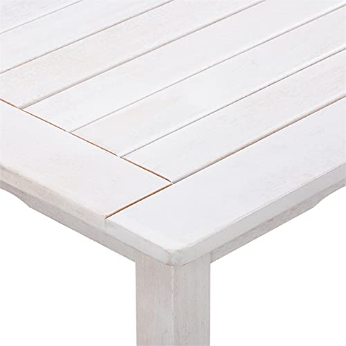 Miramar Contemporary White Washed Wood Rectangular Outdoor Dining Table CorLiving
