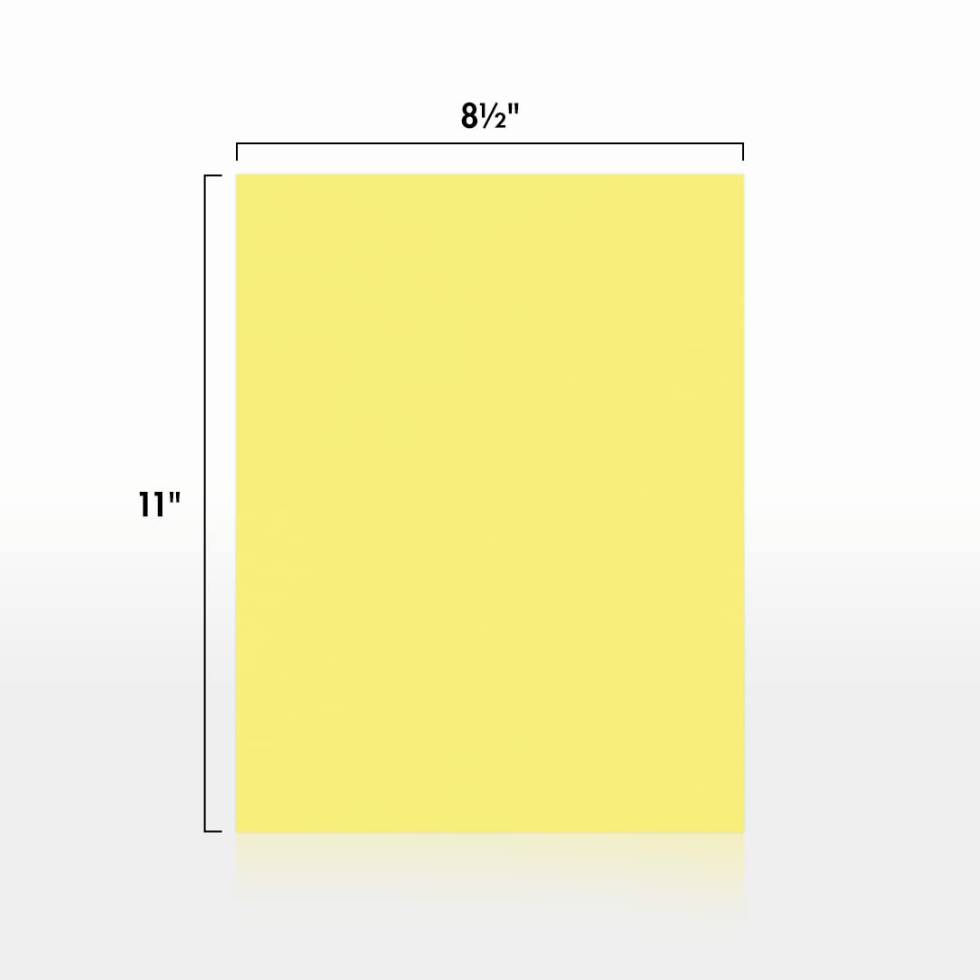 LUXPaper 8.5" x 11" Paper | Letter Size | Pastel Canary Yellow | 60lb. Text | 50 Qty LUXPaper