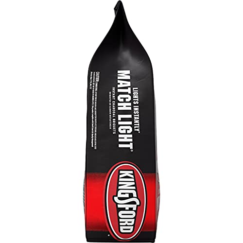 Kingsford Match Light Instant Charcoal Briquettes, BBQ Charcoal for Grilling, Ready in 10 Minutes, No Lighter Fluid or Starter Needed, 12 lbs Kingsford