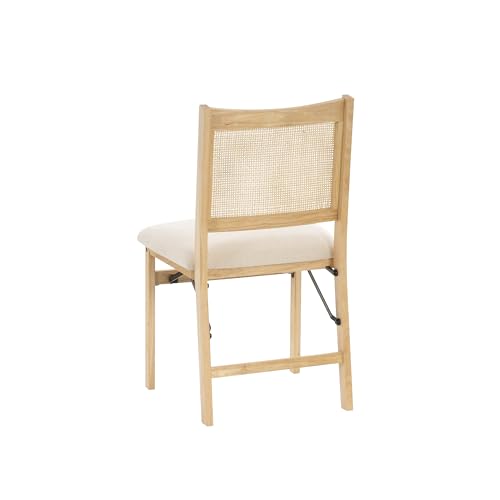 Powell Kasi Beige Rattan Cane Folding Foldable Dining Side Chair, Natural Powell