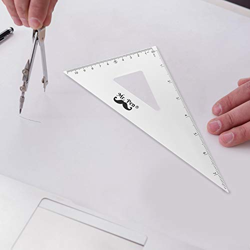 Mr. Pen– Metal Geometry Set, 4Pack, Metal Protractor, Aluminum Ruler, Metal Set Square, Triangle Ruler, Drafting Triangles, Triangle Ruler, Protractor Metal, Drafting Set, Geometry Kit, Drafting Ruler Mr. Pen