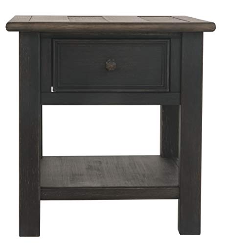 Signature Design by Ashley Tyler Creek Rustic End Table with Storage Drawer and Fixed Shelf, Brown & Black Signature Design by Ashley