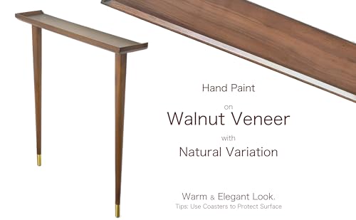Stelalloy Wall Tables for Hallways - Extra Slim Entryway Table - Narrow Console Tables for Entryway or Foyer - Wall-Mounted Space-Saving Thin Table for Narrow Spaces - 6.25" Depth,Rich Walnut Finish Stelalloy