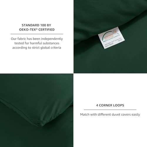 CozyLux Dark Emerald Green Full Size Comforter Set, 3 Pieces Solid Breathable Quilted Bedding Sets, Luxury Fluffy Soft Bed Set with Down Alternative Comforter All Season (1 Comforter & 2 Pillowcases) CozyLux