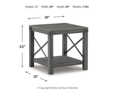 Signature Design by Ashley Freedan Rustic Farmhouse End Table, Gray Signature Design by Ashley