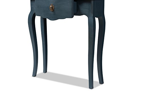 Baxton Studio Elancourt Classic and Provincial Spruce Finished Console Table, Blue Baxton Studio