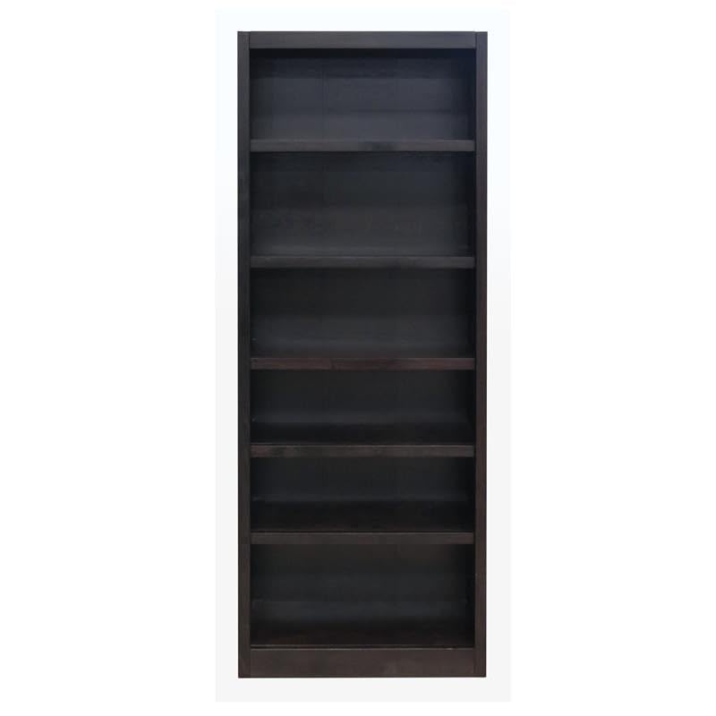BOWERY HILL Traditional 84" Tall 6-Shelf Wood Bookcase in Espresso BOWERY HILL
