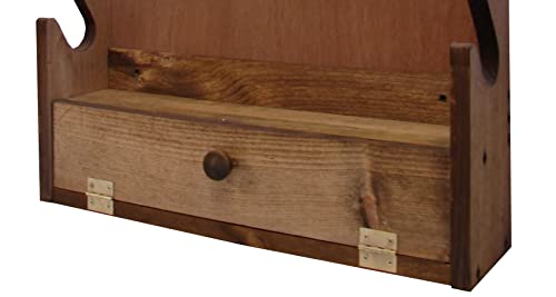 Evans Sports Four-Gun Fully Assembled Wall Mount Wooden Gun Display Rack with Cabinet Storage Compartment for Accessories - Deer Print Evans Sports