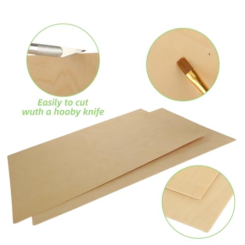 12Pcs 16 x 12 x 1/16 Inch Baltic Birch Plywood Sheets Unfinished Plywood Sheet for Arts and Crafts, Painting, Pyrography, Wood Engraving, Wood Burning, Laser, Architectural Models ACXFOND