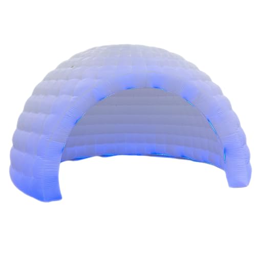 Striking Inflatable Igloo Dome Tent with Led Strips & Big Opening Outdoor Portable Nightclub Disco Igloo Party Wedding House White Oxford Air Marquee for Events (16.4Ft 5m D) YBZCHLM