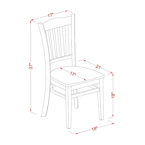 East West Furniture AMGR3-LWH-W 3 Piece Dinette Set for Small Spaces Contains a Round Kitchen Table with Pedestal and 2 Dining Room Chairs, 36x36 Inch, Linen White East West Furniture