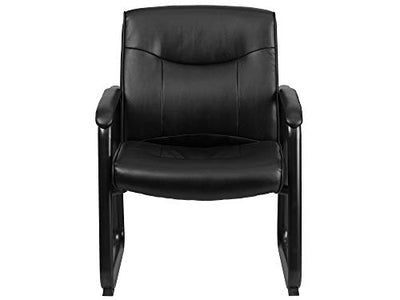 Flash Furniture Hercules Series Big & Tall LeatherSoft Executive Side Reception Chair, Padded Lobby Chair with 500-lb. Static Weight Capacity, Black