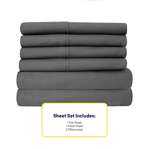 Twin Size Bed Sheets - 4 Piece 1500 Supreme Collection Fine Brushed Microfiber Deep Pocket Twin Sheet Set Bedding - 1 EXTRA PILLOW CASES, GREAT VALUE, Twin, Gray Sweet Home Collection