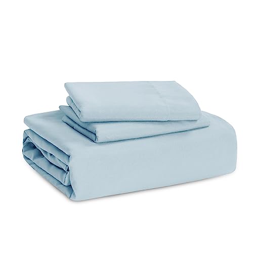 Bedsure Sky Blue Duvet Cover Twin/Twin XL Size - 2 Pieces Prewashed Cotton-Like Polyester Extra Soft Bedding Set, Includes 1 Twin Duvet Cover 68x90 In with Zipper Closure & 1 Pillow Sham, No Comforter Bedsure