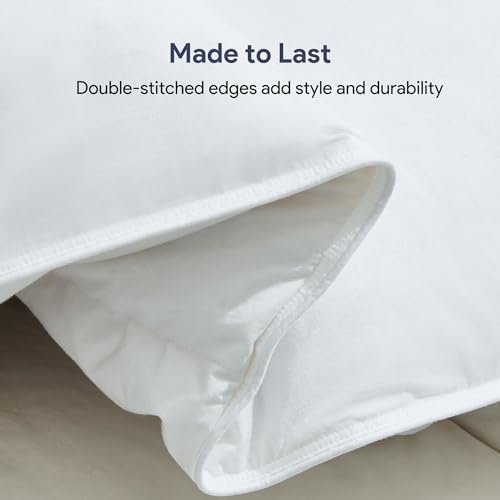 Maple&Stone California King Feather Down Comforter All Season White Down Duvet Insert Ultra Soft 100% Cotton Cover Fluffy Cal King Comforter 108 x 98 Inches Maple&Stone