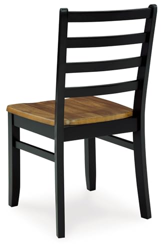 Signature Design by Ashley Blondon Rectangular Dining Room Table Set with 6 Chairs, Chevron Pattern, Tapered Legs, Seats 6, Wood, 60" Long, Brown & Black Signature Design by Ashley