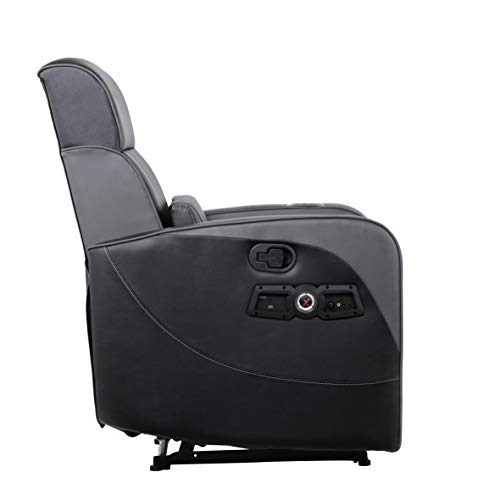 X Rocker Gamma Recliner Gaming Chair, 2.1 Bluetooth Audio System, Headrest Mounted Speakers, Built-in Footrest and Cupholder, 718001, 34.84" x 39.37" x 30.31", Black X Rocker