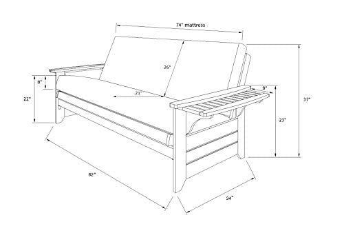 Kodiak Furniture Phoenix Full Futon Storage Drawers, Frame Only/No Mattress Kodiak Furniture