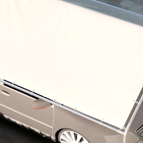 Outsunny 10' x 20' Carport Replacement Top Canopy Cover, UV Resistant and Water Resistant Car Port Portable Garage Tent Cover with Ball Bungee Cords, Outsunny