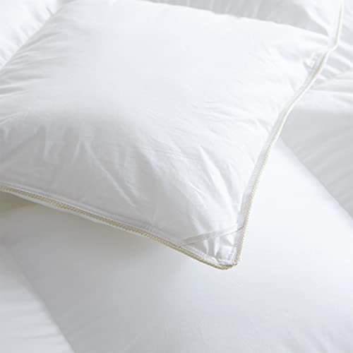 Luxurious White Solid Medium Weight, Twin Size Goose Feathers Down Comforter for All-Season Weather Duvet Insert, Premium Baffle Box, 100% Egyptian Cotton Cover, 55 oz. Fill Weight EGYPTIAN BEDDING