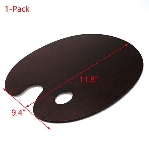 HEVSTIL Wooden Palette - Oval Oil Painting Palette with Gouache Color Seal HEVSTIL