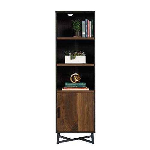 Sauder Canton Lane Industrial 3-Shelf Bookcase with Door/Book Shelf, Brew Oak Finish Sauder