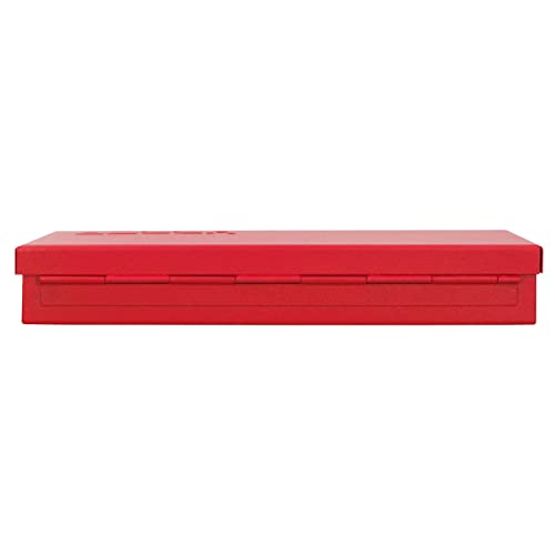 URREA Metal Tool Box - 9.6" x 5" x 1.4" Portable Tool Storage/Organization Box with 24 Gauge Construction & Durable Red Finish - 4725 Urrea