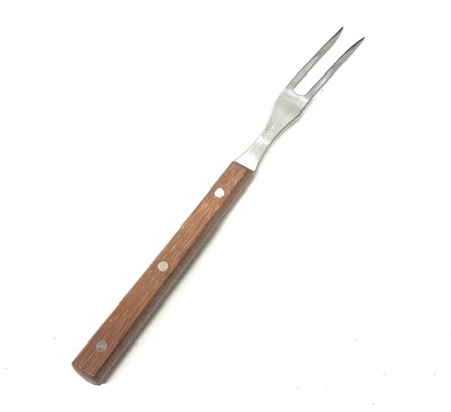 BBQ Grill Meat Fork, 13 inches Stainless Steel Cooking Fork with Wood Handle BBQ Fork Meat Fork Carving Fork GKGen
