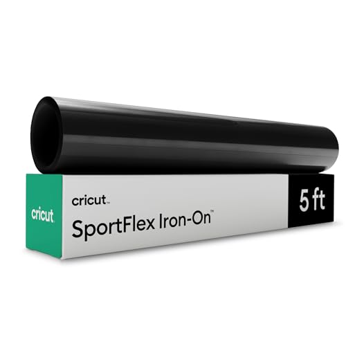 Cricut® SportFlex Iron-On, Black (5 ft) - HTV Heat Transfer Vinyl for Sportswear Cricut