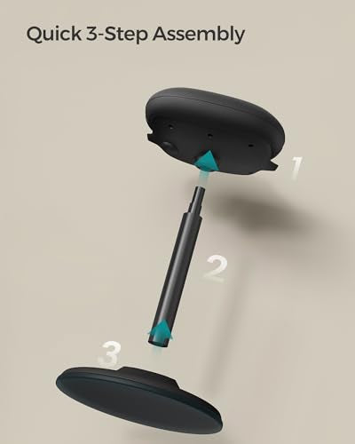 SONGMICS Ergonomic Wobble Stool, Height Adjustable Standing Desk Stool 23.6-33.3 Inches, Swivel Balance Chair with Non-Slip Base, Standing Chair, for Active Sitting, Office, Home, Ink Black UOSC02BK SONGMICS